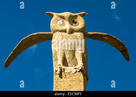 Eule, die Eule Haus Skulpturenmuseum der Künstlerin Helen Martins, Nieu-Bethesda, Cacadu District, Provinz Ostkap Stockfoto