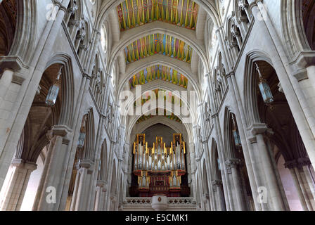 Interieur, Grenzing-Orgel, Almudena Kathedrale, Madrid, Spanien Stockfoto