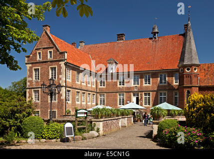 Burg Hülshoff Schloss, Geburtsort der Dichterin Annette von Droste-Hülshoff, Havixbeck, Münsterland, Nordrhein-Westfalen Stockfoto