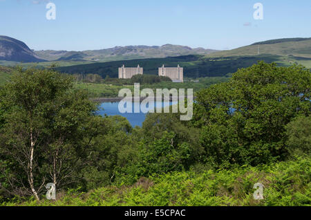 Kernkraftwerk Trawsfynydd und See Trawsfynydd, Gwynedd, Nordwales Stockfoto