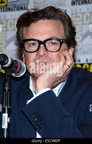 Colin Firth besucht eine Jury aus dem Film "Kingsman: The Secret Service" im San Diego Convention Center am 25. Juli 2014 in San Diego an der San Diego Comic-Con International statt. Stockfoto