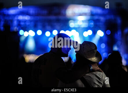 Liberec, Tschechische Republik. 26. Juli 2014. Das Musikfestival Benatska Noc weiter in Vesec areal in Liberec, Tschechische Republik, Samstag, 26. Juli 2014. © Radek Petrasek/CTK Foto/Alamy Live-Nachrichten Stockfoto