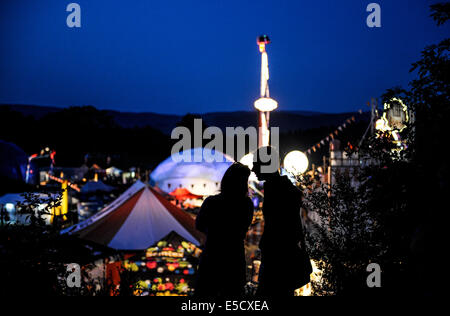 Liberec, Tschechische Republik. 26. Juli 2014. Das Musikfestival Benatska Noc weiter in Vesec areal in Liberec, Tschechische Republik, Samstag, 26. Juli 2014. © Radek Petrasek/CTK Foto/Alamy Live-Nachrichten Stockfoto