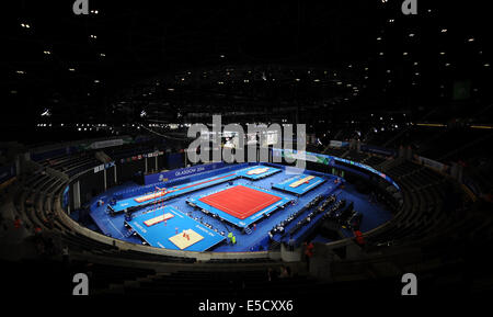 Gymnastik Geräte Turnen künstlerische SECC HYDRO GLASGOW Schottland 28. Juli 2014 Stockfoto