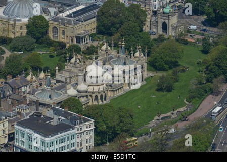 Eine Luftaufnahme des Royal Pavilion in der Stadt East Sussex, Brighton, UK. Stockfoto