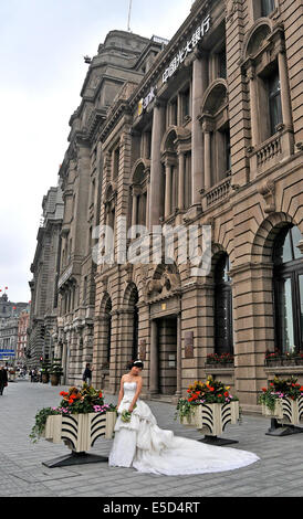 Hochzeit-The Bund Shanghai-China Stockfoto