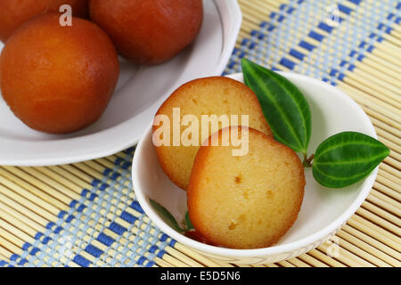 Gulab Jamun Dessert, Nahaufnahme Stockfoto