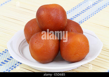 Gulab Jamun Dessert, Nahaufnahme Stockfoto