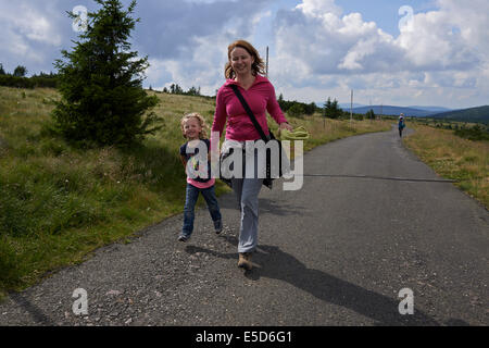 Ausblick auf Pancavska Wiese, Pancavska Louka, Zlate Navrsi, Riesengebirge, Nationalpark Riesengebirge, Tschechische Republik Stockfoto