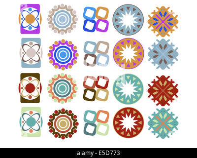 Sammlung von Design-Elementen in verschiedenen Variationen. Stockfoto