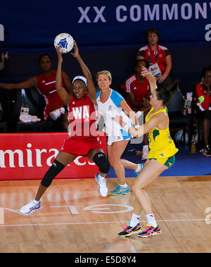 SECC, Glasgow, Schottland, Großbritannien. 28. Juli 2014. Commonwealth Games Tag 5.  Korbball vorläufige Runde Gruppe B Australien gegen Trinidad und Tobago.  Australien gewinnt 69 Tore, 34. Bildnachweis: ALAN OLIVER/Alamy Live-Nachrichten Stockfoto