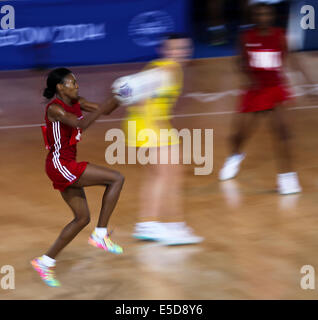 SECC, Glasgow, Schottland, Großbritannien. 28. Juli 2014. Commonwealth Games Tag 5.  Korbball vorläufige Runde Gruppe B Australien gegen Trinidad und Tobago.  Australien gewinnt 69 Tore, 34. Bildnachweis: ALAN OLIVER/Alamy Live-Nachrichten Stockfoto