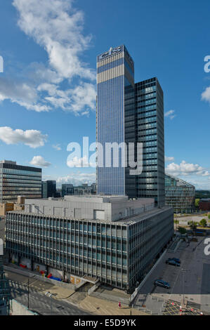 CIS-Turm, Haus der Versicherung Genossenschaft, gelegen an Miller Street im Stadtzentrum von Manchester. Stockfoto