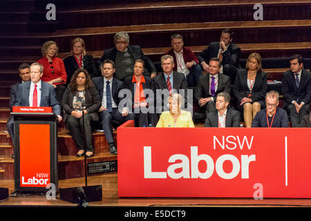 Australien, Sydney. 27h Juli 2014: Bundesrepublik Führer der Arbeitspartei und Führer der Opposition Bill verkürzen richtet sich die NSW Labor jährliche Landeskonferenz in Sydney Town Hall am 26. Juli 2014. Bildnachweis: MediaServicesAP/Alamy Live-Nachrichten Stockfoto