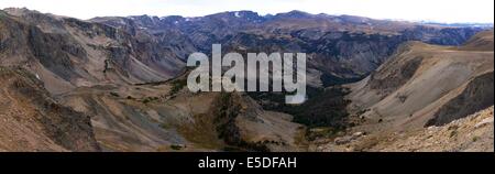 Blick am Beartooth Pass auf Beartooth Highway Stockfoto