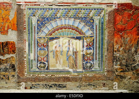 Neptun und Amphitrite, Mosaik, Casa di Nettuno e Anfitrite, Haus des Neptun und Amphitrite, archäologische Stätte, Herculaneum Stockfoto