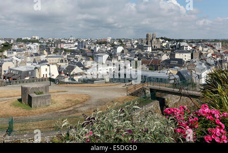 Die Granville senken Sie Stadt, Halbinsel Cotentin, Département Manche, Halbinsel Cotentin, Basse-Normandie, Frankreich Stockfoto