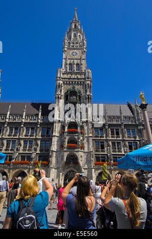 München, Neues Rathaus, neues Rathaus, Marienplatz, Bayern, Deutschland Stockfoto