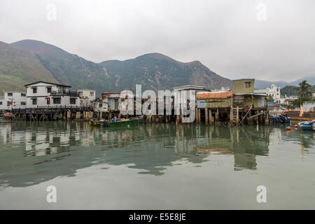 Tai O, Lantau Island, Hongkong einer der alten Fischerdörfer in Hongkong und ist bekannt als das Venedig des Ostens. Stockfoto