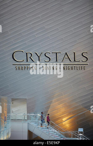 Die Kristalle, Kristalle im Stadtzentrum und Kristalle Einkaufsviertel Shopping-Mall und Unterhaltung befindet sich auf der Las Vegas Stockfoto