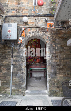 Hong Kong New Territories Lo Wai Walled Village - Tang-Clan - Tempel Stockfoto