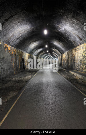 Litton Tunnel auf der Monsal Trail, Derbyshire, Peak District National Park, England, Vereinigtes Königreich. Stockfoto