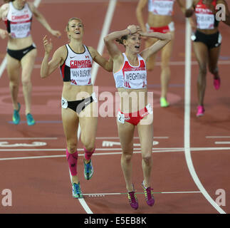 LAURA WEIGHTMAN gewinnt Silber 1500 Meter HAMPDEN PARK GLASGOW Schottland 29. Juli 2014 Stockfoto