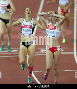 LAURA WEIGHTMAN gewinnt Silber 1500 Meter HAMPDEN PARK GLASGOW Schottland 29. Juli 2014 Stockfoto