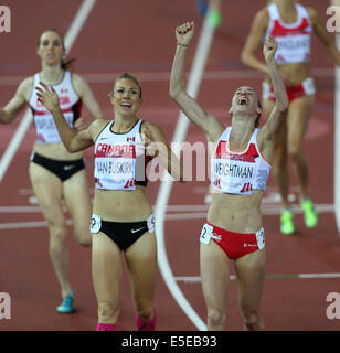 LAURA WEIGHTMAN gewinnt Silber 1500 Meter HAMPDEN PARK GLASGOW Schottland 29. Juli 2014 Stockfoto