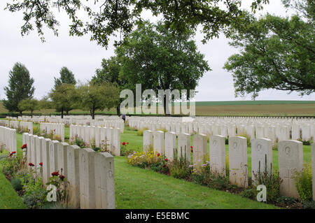 Warlencourt British War Cemetery, Pas-De-Calais, Frankreich Stockfoto