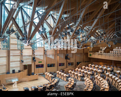 Schottisches Parlament-Sitzungssaal Stockfoto