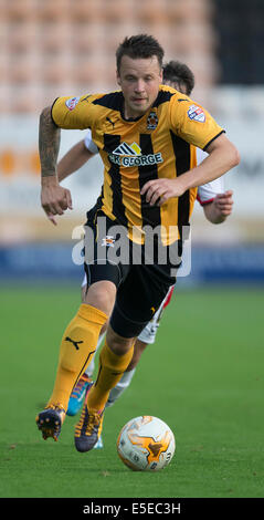 Cambridge, UK. 29. Juli 2014. Vorsaison-freundlich. Cambridge United gegen MK Dons. Josh Coulson von Cambridge United. © Aktion Plus Sport/Alamy Live-Nachrichten Stockfoto