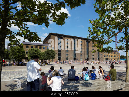 Blick auf Granary Square in London. Stockfoto