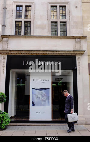 DE BEERS Juwelier auf Old Bond Street Stockfoto