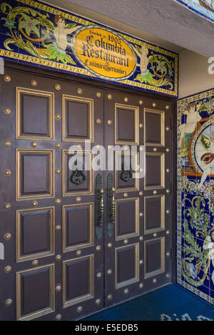 Columbia Restaurant reich verzierte Front Tür Ybor City FL Stockfoto