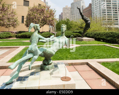 Robert Moses Plaza und Generoso Pope Memorial Auditorium, Fordham Universität Lincoln Center Campus, NYC Stockfoto