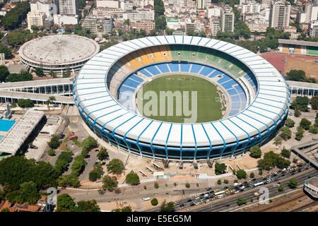 Luftaufnahme des Maracana-Stadion und die Olympischen Spiele, Eröffnungsfeier, Rio De Janeiro, Brasilien Stockfoto