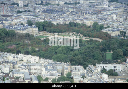 Frankreich, paris 6e, jardin du Luxembourg, vue d'en haut depuis la Tour Montparnasse, Panorama, Stockfoto