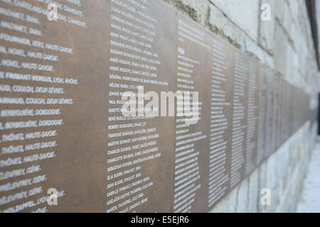 Frankreich, paris 4e, le marais, Memorial de la Shoah, rue geoffroy L'asnier, etoile de david, seconde guerre mondiale, memoire, le mur des justes Stockfoto