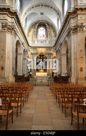 Frankreich, paris 4e, ile Saint Louis, eglise Saint Louis en l'ile, nef, voute, Stockfoto