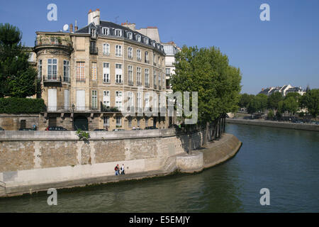 Frankreich, paris 4e, ile Saint louis, Hotel lambert, Hotel particulier, quai d'anjou, berge de la Seine, Stockfoto