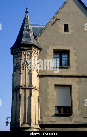 Frankreich, paris 4e, le marais, tourelle de l'Hotel herouet, Angle rue Vieille du Temple et rue des Francs Bourgeois Stockfoto