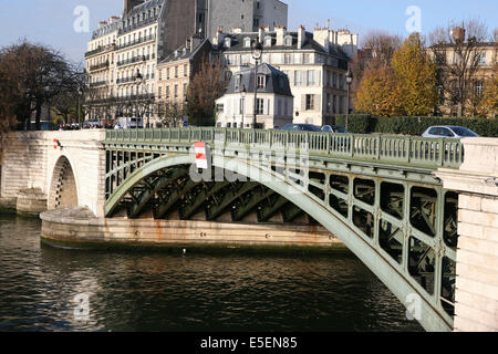 Frankreich, paris 4e, ile Saint Louis - pont de sully, Seine, quai Henri IV, Tablier Metallique, Stockfoto