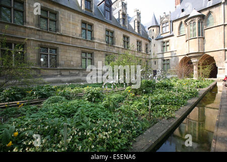 Frankreich, paris 5e, Hotel de cluny, musee du moyen Alter, cour d'honneu, 6-plazierter Painleve, rue du sommerard, jardin Mittelaltertümer, Stockfoto