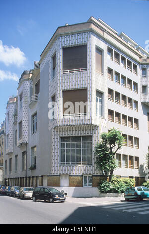 Frankreich, paris 16e, Studiobau rue la fontaine/rue des perchamps, immeuble de l'architecte henri sauvage, Stockfoto