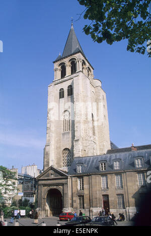 Frankreich, paris 6e, eglise de Saint germain des Prés, Tour clocher, Stockfoto