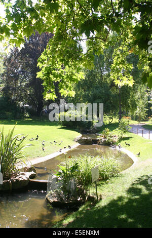 Frankreich, paris 17e, Viertel des batignolles, Platz des Batignoles, Vegetation, espace vert, Plan d'eau, jardin public, Stockfoto