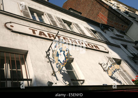 Frankreich, Paris 18e, butte montmartre, Place du tertre Restaurant tartempion enseigne, Stockfoto