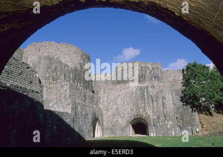 Frankreich, Basse Normandie, manche, regneville sur mer, les fours a chaux, Architecture industrielle, arche, cheminees, Stockfoto