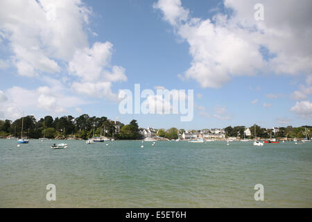 Frankreich, Bretagne, finistere Sud, cornouaille, marine von saine, vue panoramique, Face a benodet, l'odet, bateaux, Stockfoto